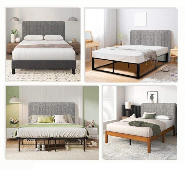 Soft Bed Roll-up Headboard with Iron Frame