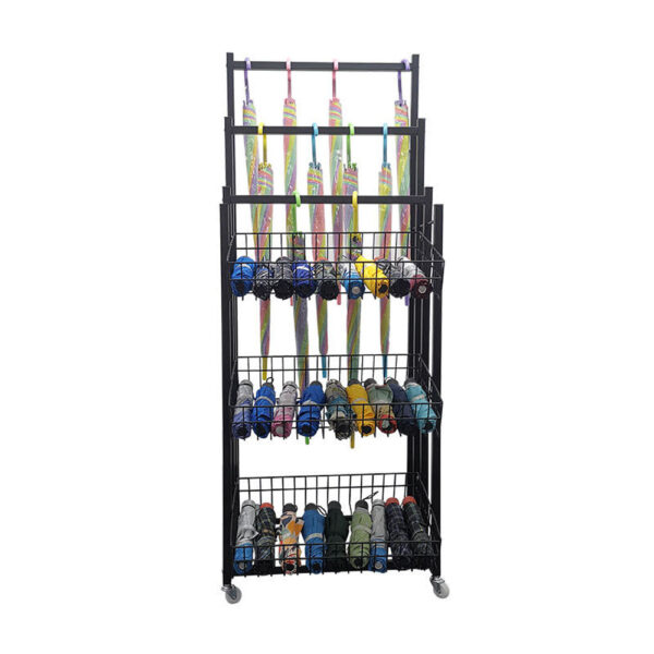 Umbrella and Clothing Display Stand with Pulley Multi-layer