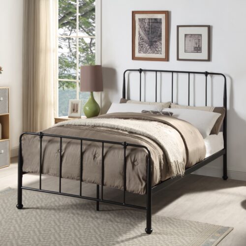 Black Steel Iron Bed Base