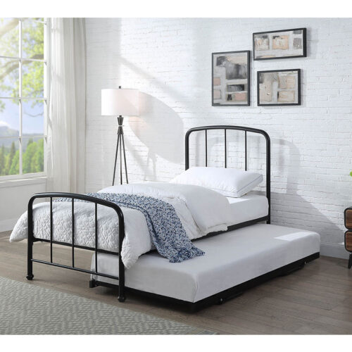 Metal Guest Bed Frame with Trundle