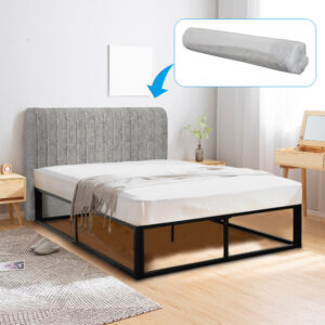 Soft Bed Roll-up Headboard with Iron Frame